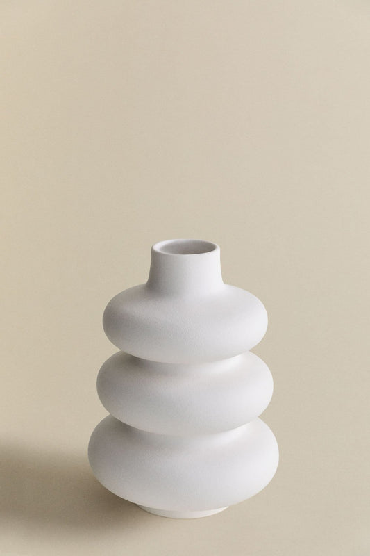 Weiße WaveForm Dekorative Vase